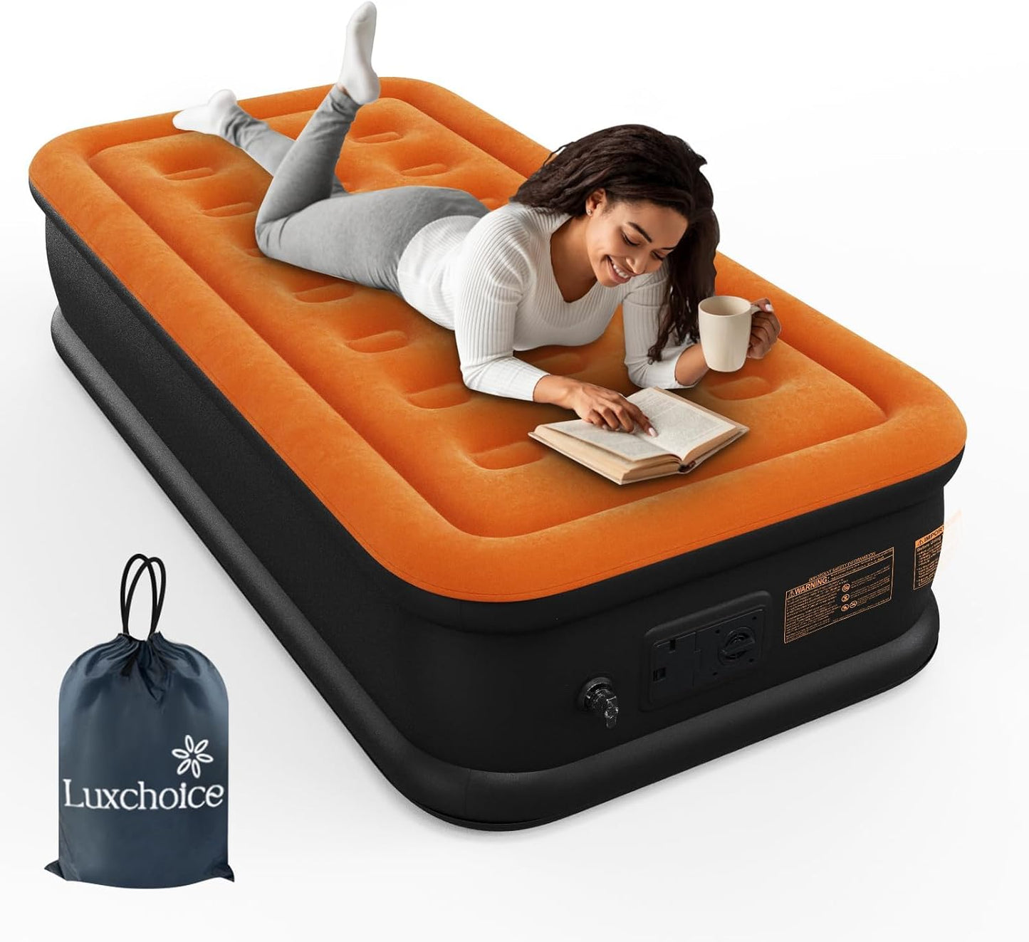 Luxchoice Luftbett Aufblasbare Matratze 1 Person mit Integrierte Pumpe 190×99×40cm