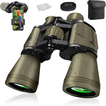 Lupxiu Fernglas für Erwachsene 20x50 mit Smartphone Adapte HD Fer-nglas mit FMC Objektiv