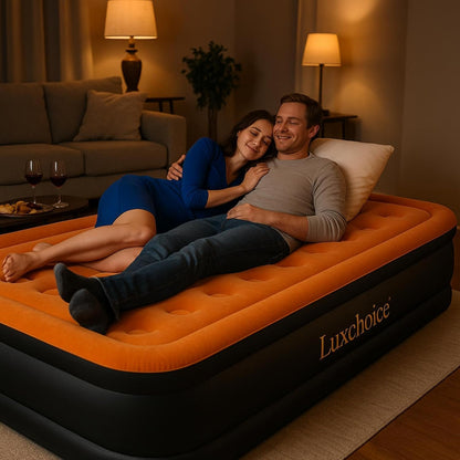 Luxchoice Luftbett Luftmatratze Selbstaufblasend 2 Personen mit Integrierter Elektrischer Pumpe