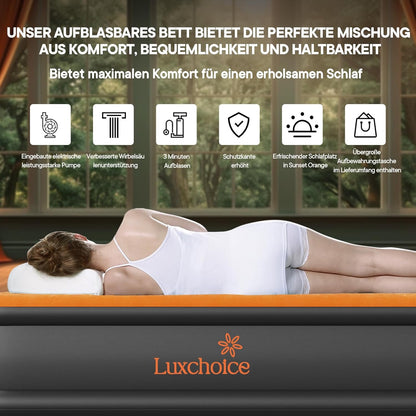 Luxchoice Luftbett Aufblasbare Matratze 1 Person mit Integrierte Pumpe 190×99×40cm