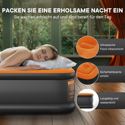 Luxchoice Luftbett Aufblasbare Matratze 1 Person mit Integrierte Pumpe 190×99×40cm