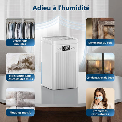 HY25 Luftentfeuchter, 2,2 l, elektrisch, tragbar, automatische Abschaltung, Timer 6/8/10 Stunden