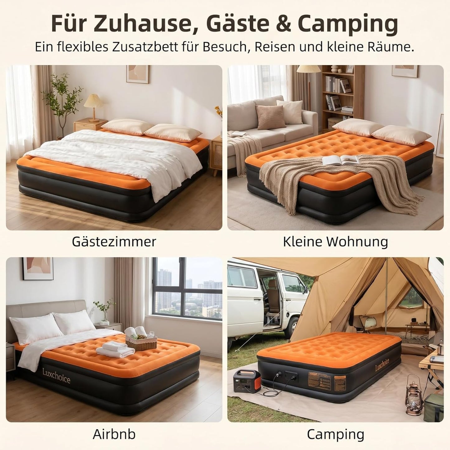 Luxchoice Luftbett Aufblasbare Matratze 1 Person mit Integrierte Pumpe 190×99×40cm