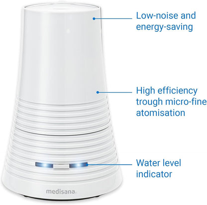 Medisana AH 662 Ultraschall Airbefeuchter Purificateur d'air 900 ml 15 Stunden Laufzeit, Blanc