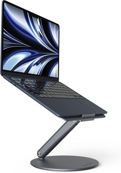 LULULOOK Faltbar Laptop Ständer mit 360° Drehbarer Basis Verstellbar Grau