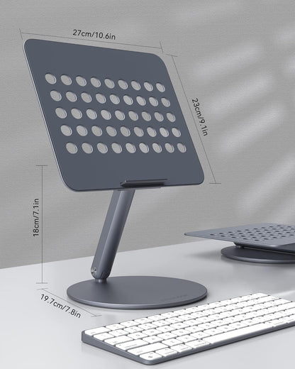 LULULOOK Faltbar Laptop Ständer mit 360° Drehbarer Basis Verstellbar Grau