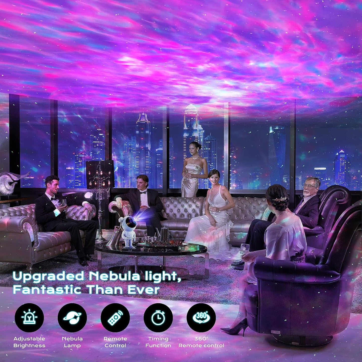 Astronauten Sternenhimmel Projektor mit Fernbedienung Weiß