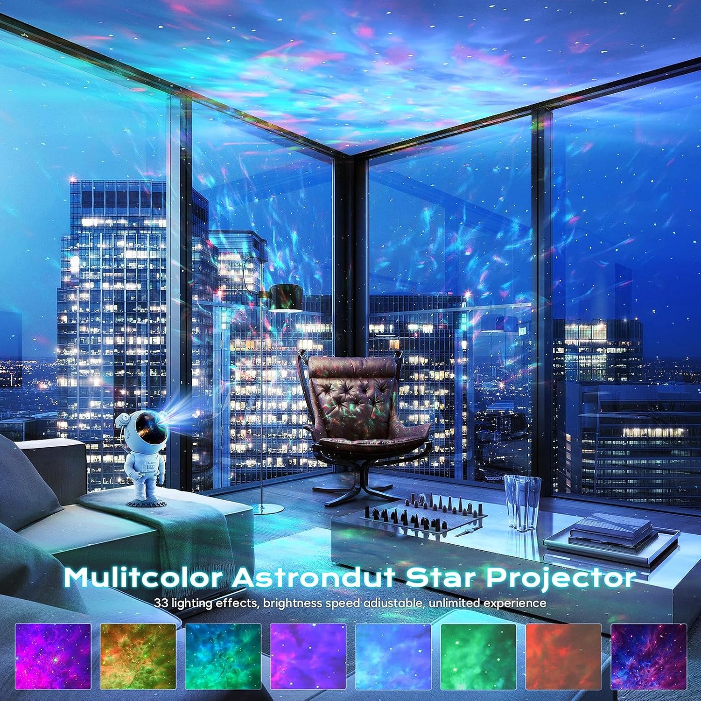 Astronauten Sternenhimmel Projektor mit Fernbedienung Weiß