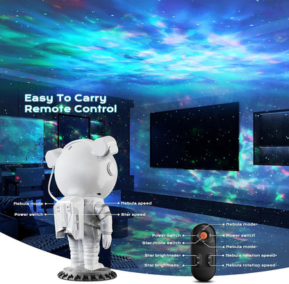 Astronauten Sternenhimmel Projektor mit Fernbedienung Weiß