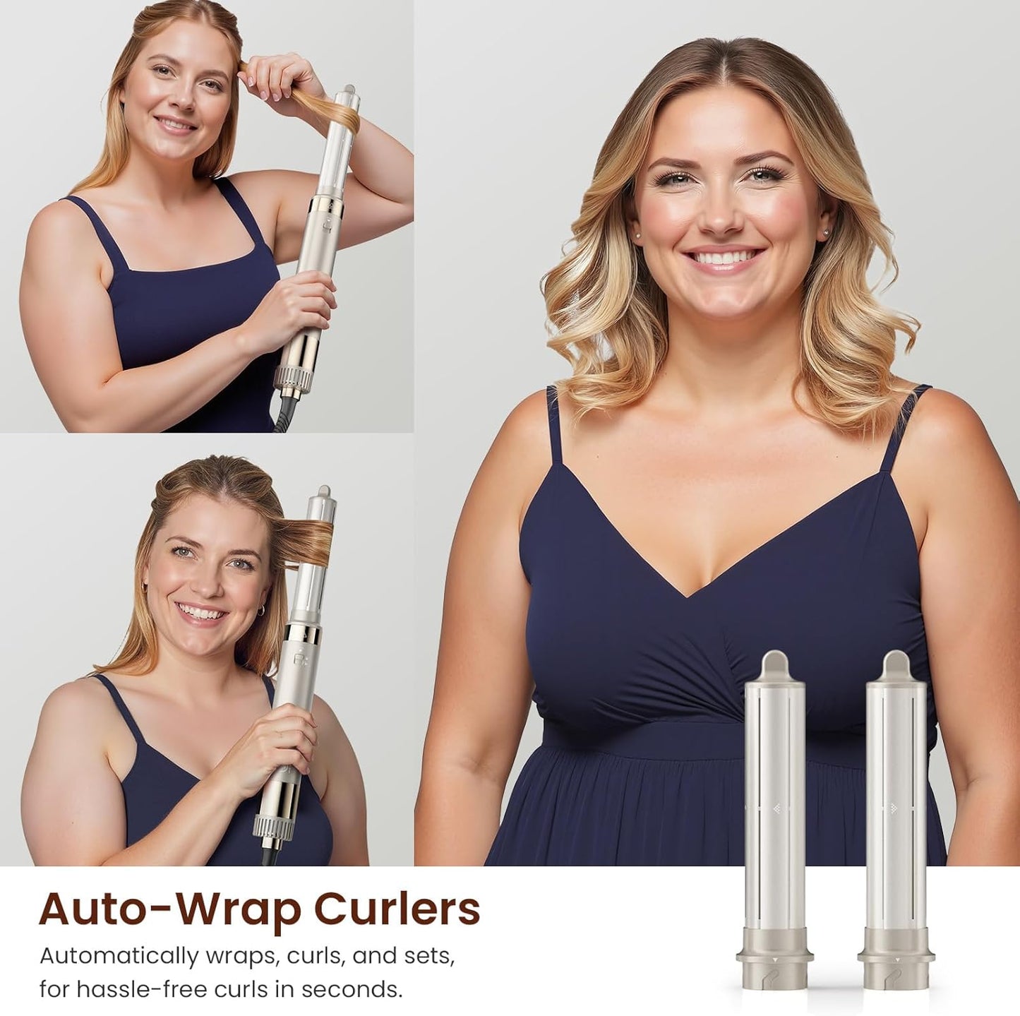 MESCOMB 5 in 1 Airstyler & Hairstyler Set Ionen Föhn, Auto Lockenstab & Volumenbürste