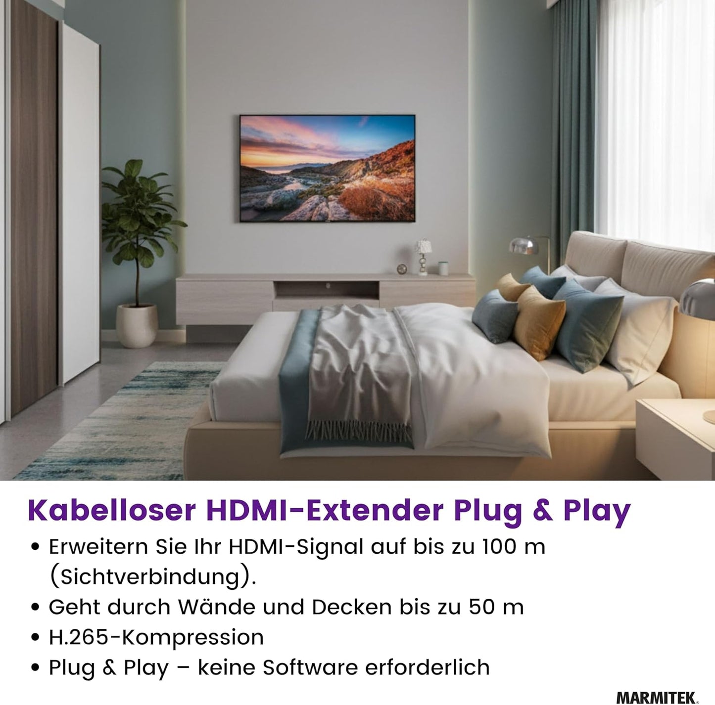 Marmitek TV Anywhere Wireless HD 2 - Drahtlose HDMI Verlängerung 1080p Extender