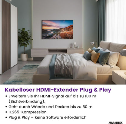 Marmitek TV Anywhere Wireless HD 2 - Drahtlose HDMI Verlängerung 1080p Extender