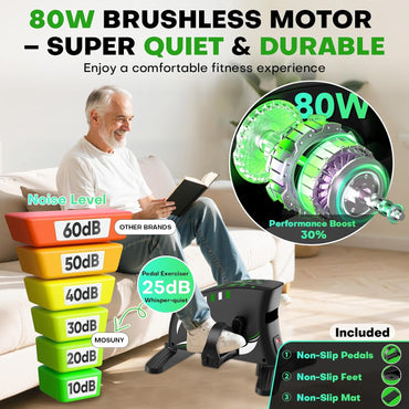 Mosuny Mini-Heimtrainer, Elektrischer  mit 15 einstellbaren Geschwindigkeiten,Fernbedienung