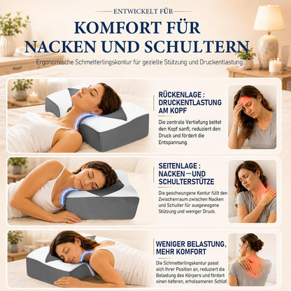 Memory Foam Nackenkissen, ergonomisches Kopfkissen mit Hohlraum