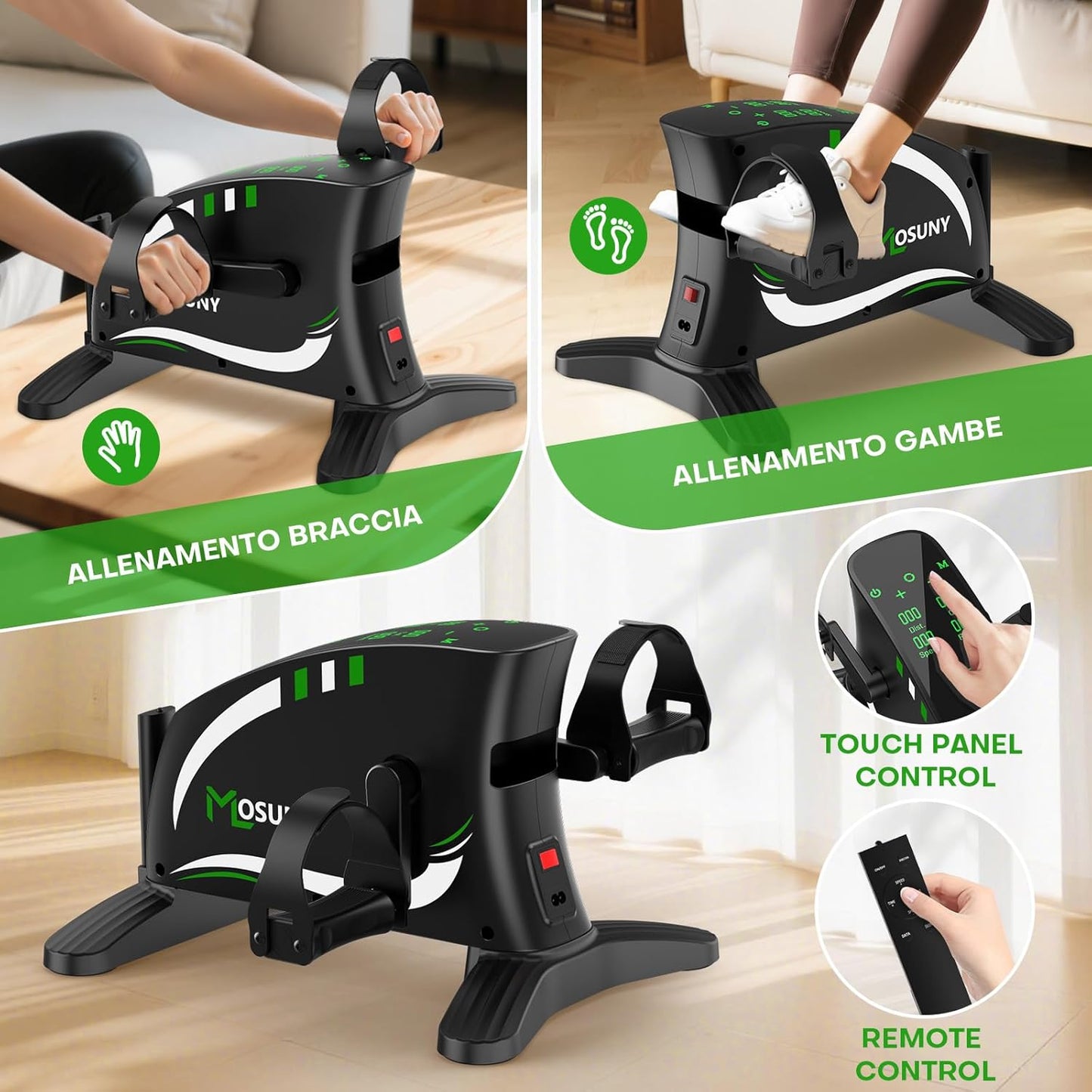 Mosuny Mini-Heimtrainer, Elektrischer  mit 15 einstellbaren Geschwindigkeiten,Fernbedienung