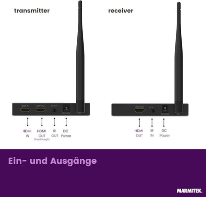 Marmitek TV Anywhere Wireless HD 2 - Drahtlose HDMI Verlängerung 1080p Extender