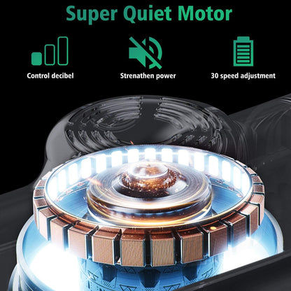 Massagepistole Massagegerät, Massage Gun  mit 6 pistole und 30 Geschwindigkeiten LED  Touchscreen,Schwarz