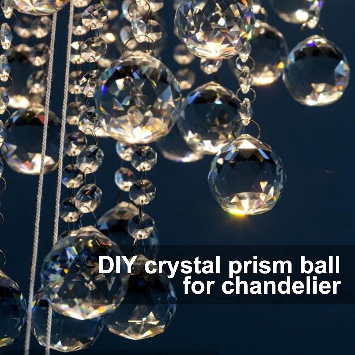 MerryNine Crystal Suncatcher, MerryNine 30 mm, 20 Pieces Crystal Prism Ball