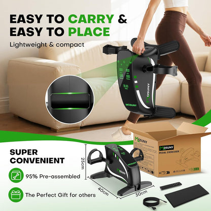 Mosuny Mini-Heimtrainer, Elektrischer  mit 15 einstellbaren Geschwindigkeiten,Fernbedienung