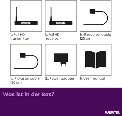Marmitek TV Anywhere Wireless HD 2 - Drahtlose HDMI Verlängerung 1080p Extender