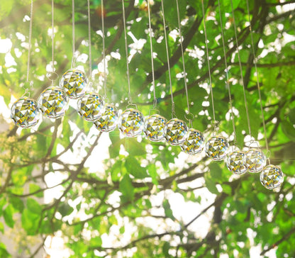 MerryNine Crystal Suncatcher, MerryNine 30 mm, 20 Pieces Crystal Prism Ball