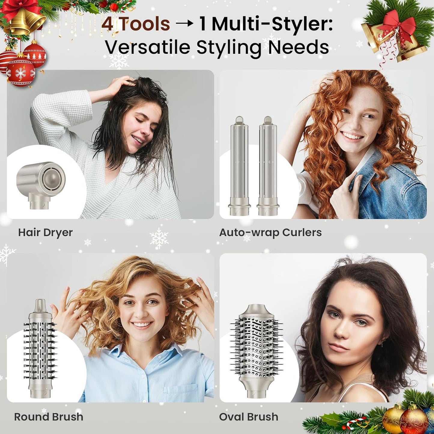 MESCOMB 5 in 1 Airstyler & Hairstyler Set Ionen Föhn, Auto Lockenstab & Volumenbürste