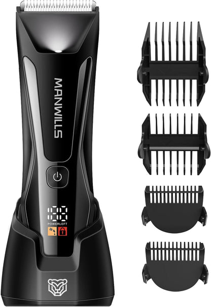 Manwills Intimrasierer Mann, Rasierer Herren Elektrisch mit Stehender Ladestation