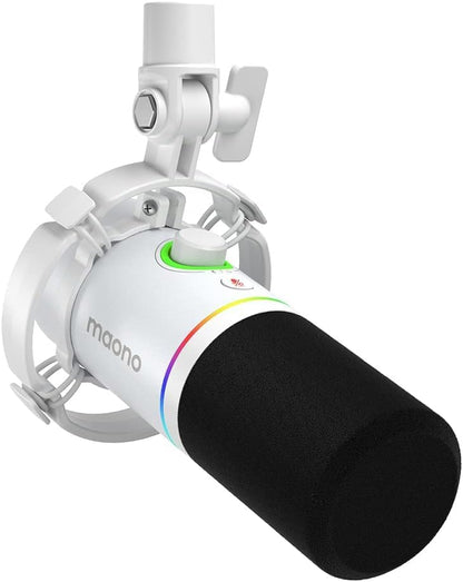 MAONO PD200X XLR/USB Dynamisches Mikrofon Set, RGB Podcast für PC Gaming,