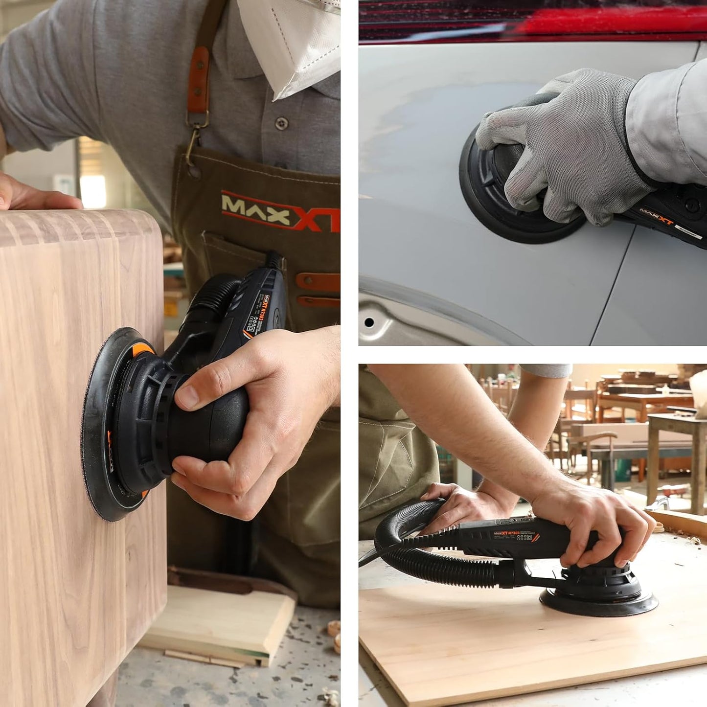 MAXXT 5,0 mm Bürstenloser Brushless Exzenterschleifer 230V  mit Dreikernverkabelung