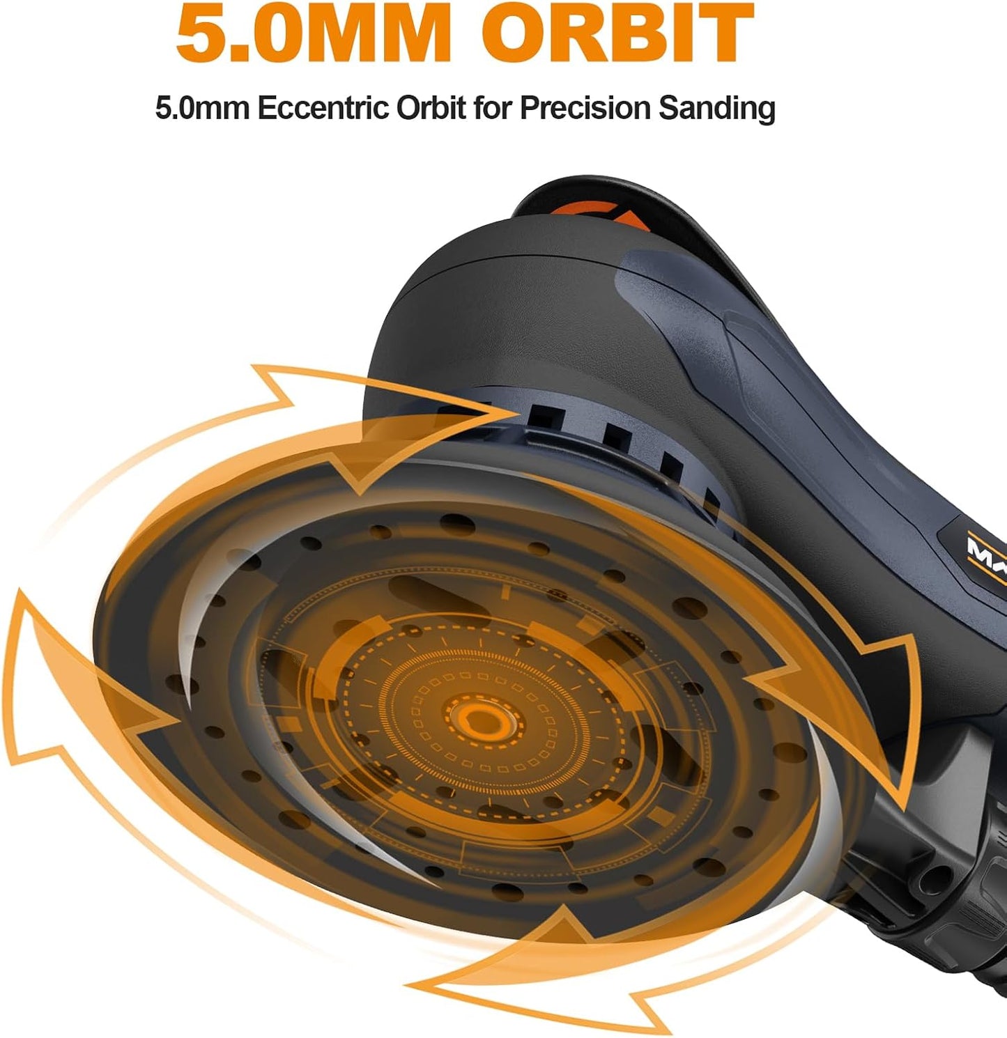 MAXXT 5,0 mm Bürstenloser Brushless Exzenterschleifer 230V  mit Dreikernverkabelung