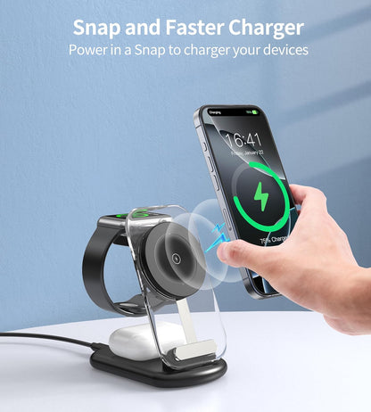 Mag Safe Ladestation, 3 in 1 Mag Safe Ladegerät, Kompatibel mit Telefon iWatch/Airpods7 iPhone