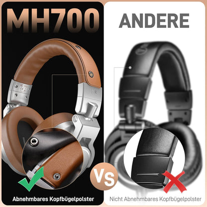 MAONO Professionelle Studio Kopfhörer mit 6,35 & 3,5mm abnehmbarem Kabel,Silber