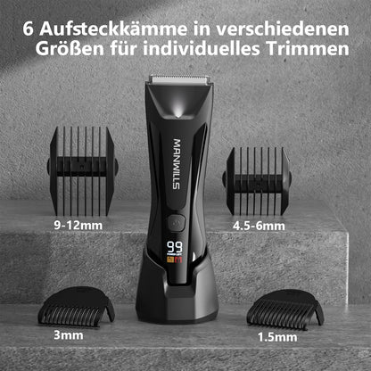 Manwills Intimrasierer Mann, Rasierer Herren Elektrisch mit Stehender Ladestation