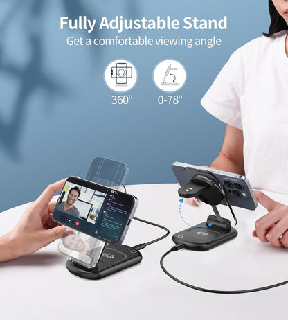 Mag Safe Ladestation, 3 in 1 Mag Safe Ladegerät, Kompatibel mit Telefon iWatch/Airpods7 iPhone