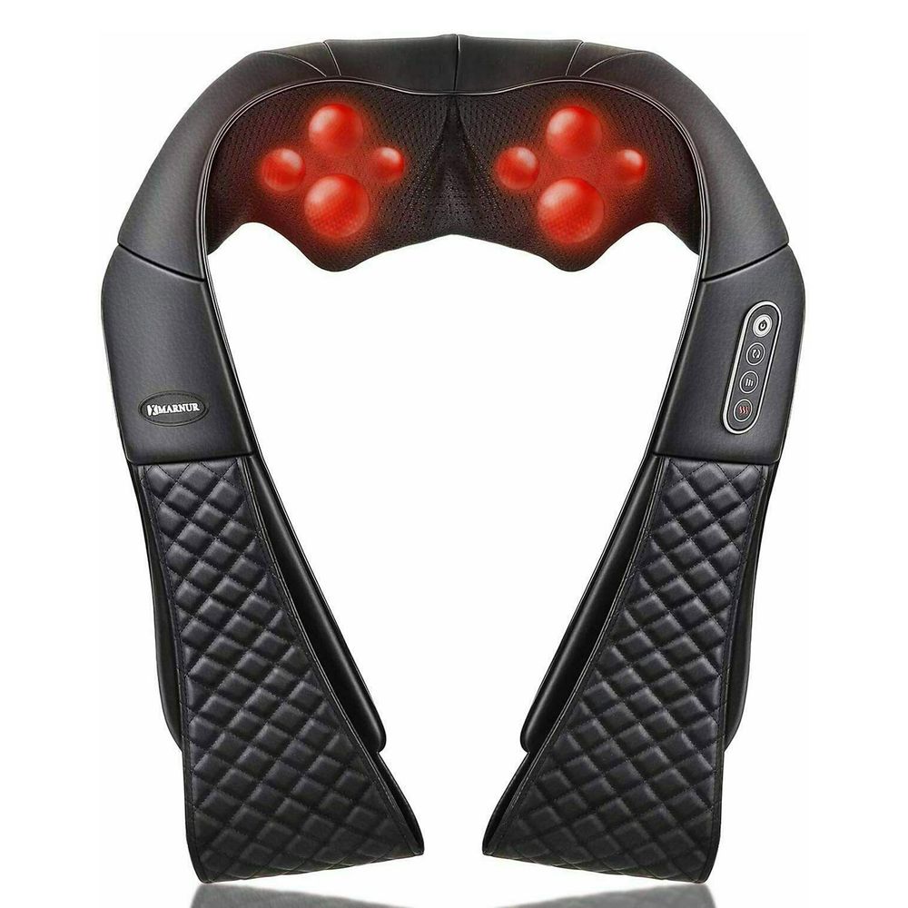 MARNUR Nackenmassagegerät MGS-8801 (8 tasses de massage, barre de réglages, fonction chaleur, adaptateur Kfz, 24W, noir)