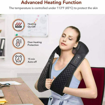 MARNUR Nackenmassagegerät MGS-8801 (8 tasses de massage, barre de réglages, fonction chaleur, adaptateur Kfz, 24W, noir)