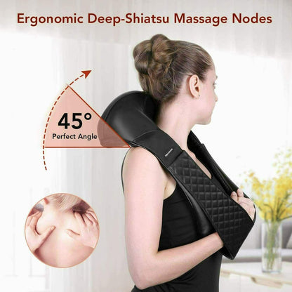 MARNUR Nackenmassagegerät MGS-8801 (8 tasses de massage, barre de réglages, fonction chaleur, adaptateur Kfz, 24W, noir)