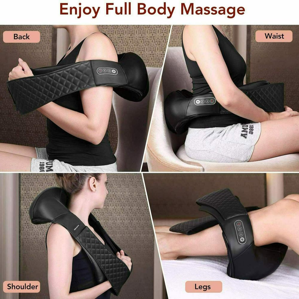 MARNUR Nackenmassagegerät MGS-8801 (8 tasses de massage, barre de réglages, fonction chaleur, adaptateur Kfz, 24W, noir)