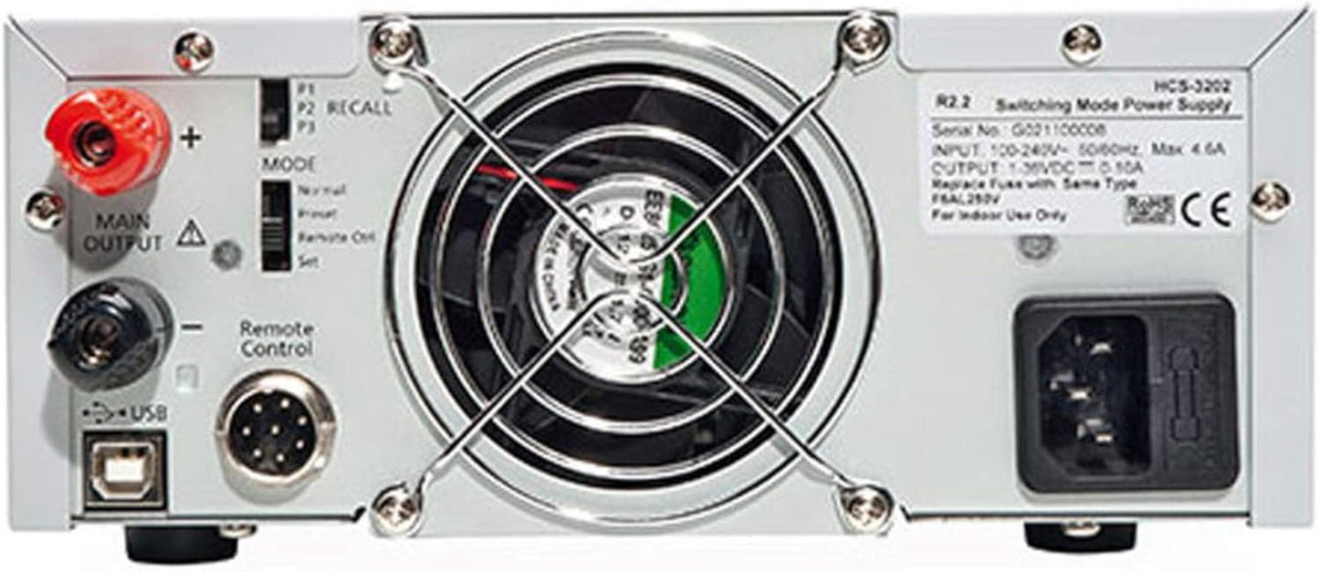 Manson Laborschaltnetzteil HCS-3202 (1-36 V/0-10 A) mit USB-Schnittstelle, programmierbar