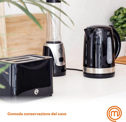 MasterChef Toaster 700 W, 2 Scheiben, 7 Bräunungsstufen, Schwarz