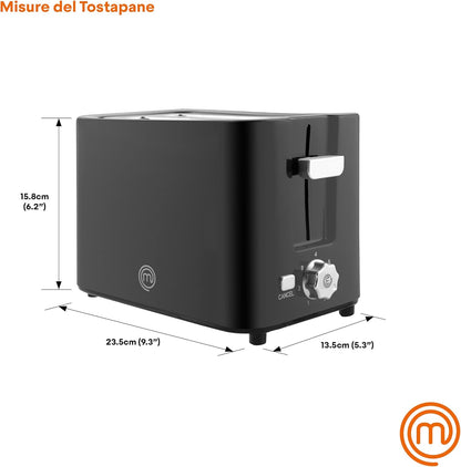 MasterChef Toaster 700 W, 2 Scheiben, 7 Bräunungsstufen, Schwarz