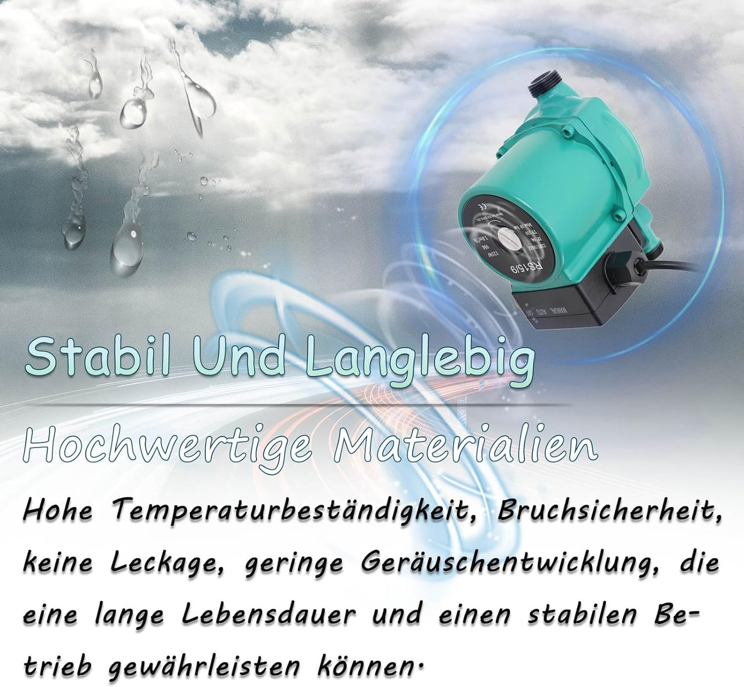 Umwälzpumpe | RS15/9 Heizungspumpe, 125W Zirkulationspumpe Warmwasser