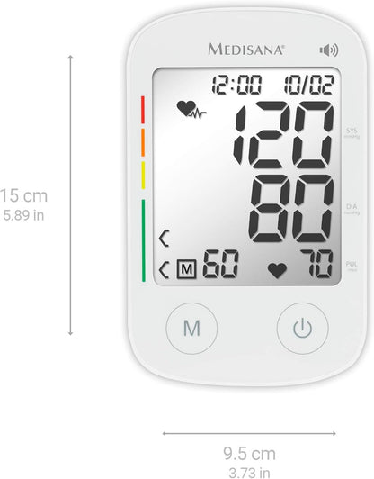 medisana BU 535 Voice Oberarm-Blutdruckmessgerät, Blutdruck und Pulsmessung