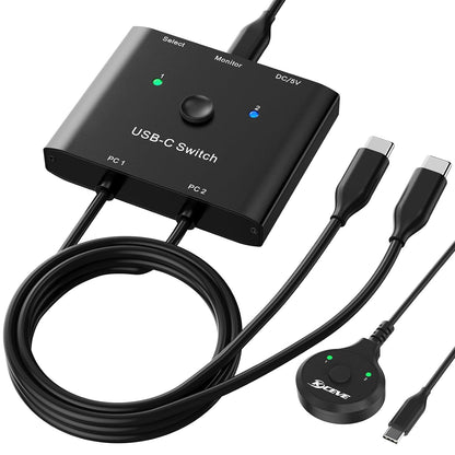 MLEEDA USB C Switch 2 PC 8K@60Hz 4K@120Hz,2 in 1 out USB-C Switch