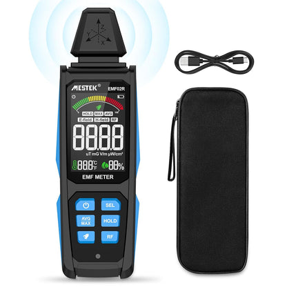 MESTEK EMF Messgerät 5-in-1 EF/MF/Radio-Frequenz EMF Meter,Strahlung Messgerät EMF02R