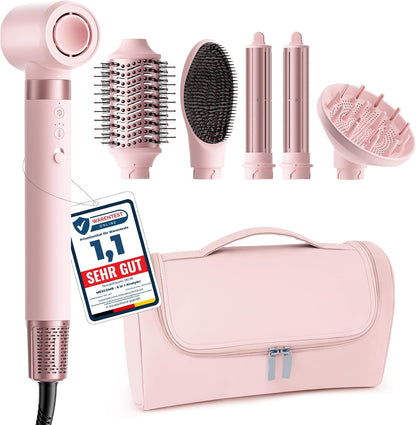 MESCOMB 6-in-1 Airstyler, Hairstyler mit Auto-Wrap Lockenstab & Föhnbürste 110.000 U/min Ionen