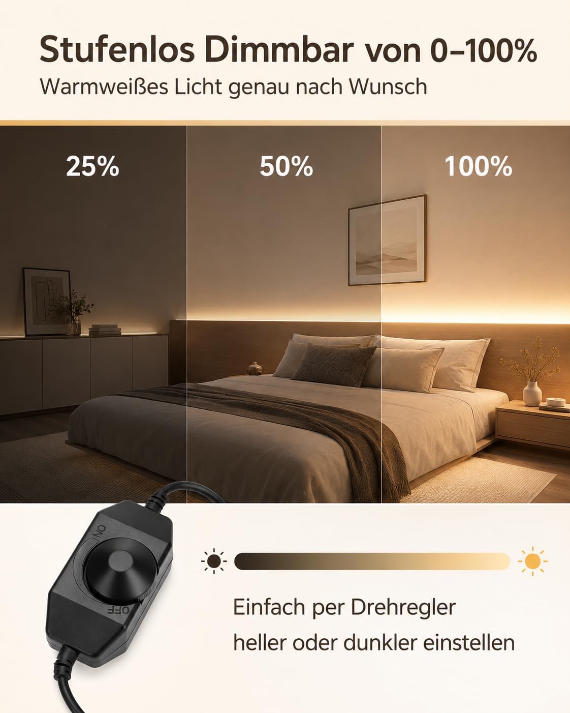 Meevt LED Streifen 10m, Neon LED Strip 3000K Warmweiß, Dimmbar IP65 Wasserdicht