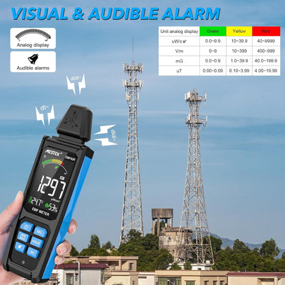 MESTEK EMF Messgerät 5-in-1 EF/MF/Radio-Frequenz EMF Meter,Strahlung Messgerät EMF02R