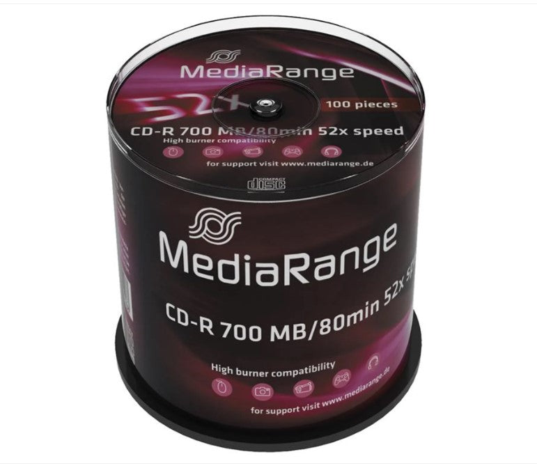 MEDIARANGE MR204 - CD-R - 700 Mo - 100 pièces - 80 min - 52x - Tortenschachtel