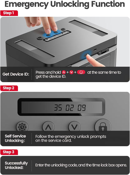 Metall-Zeitschlossbox, Telefonschlossbox mit Timer-Safe Behälter,elektronisches